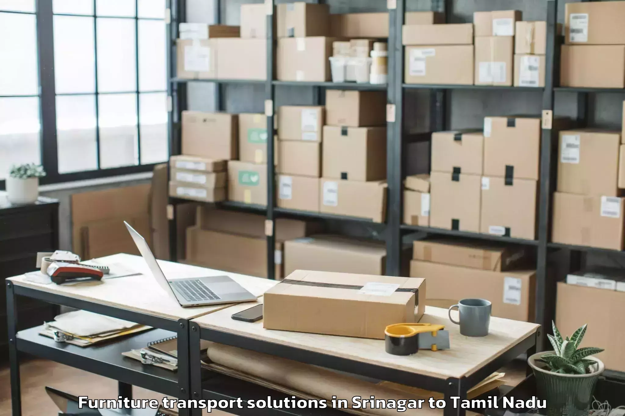 Comprehensive Srinagar to Chennai Port Trust Furniture Transport Solutions